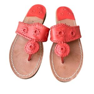 Women's Red Leather Sandals